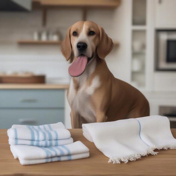 Dog Cleaning with Kitchen Towels