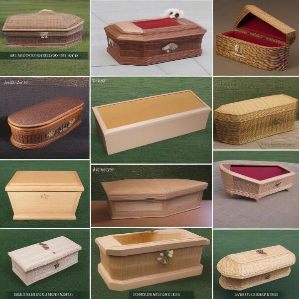 Different types of dog coffins