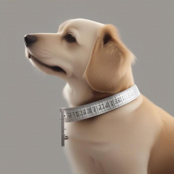 Measuring a dog for a rhinestone collar