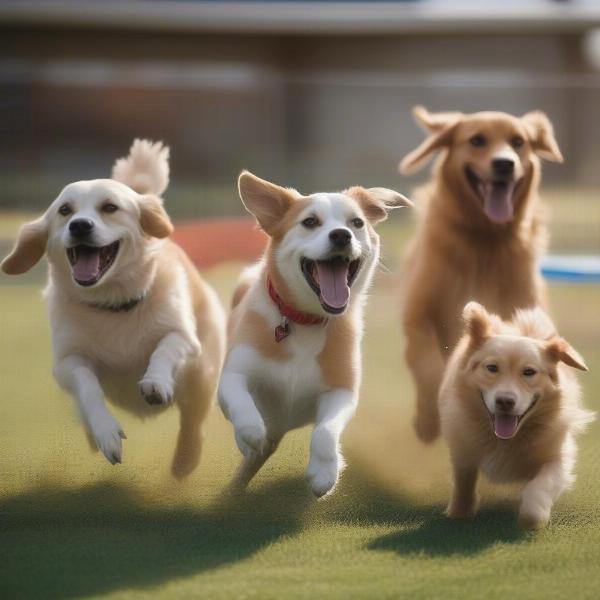 Happy Dogs Playing at Stevens Point Dog Daycare