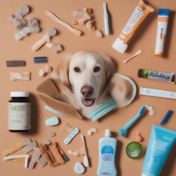 Various dog dental care products