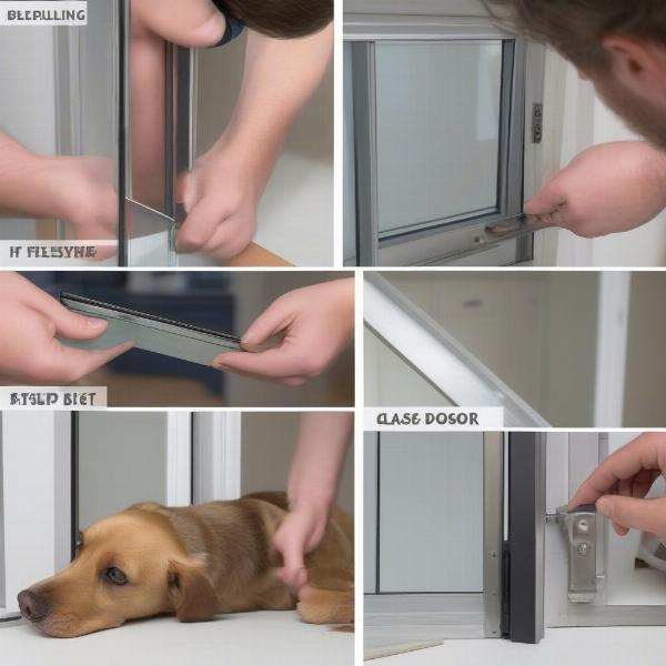 Installing a dog door in a glass door