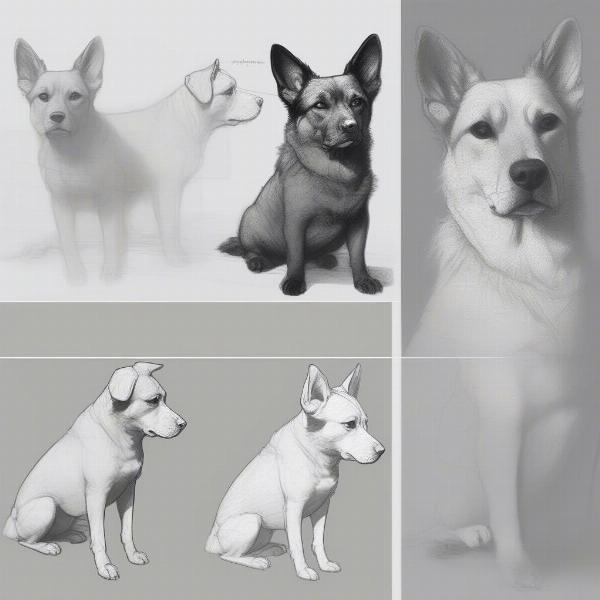 Dog Drawing Process from Reference to Artwork