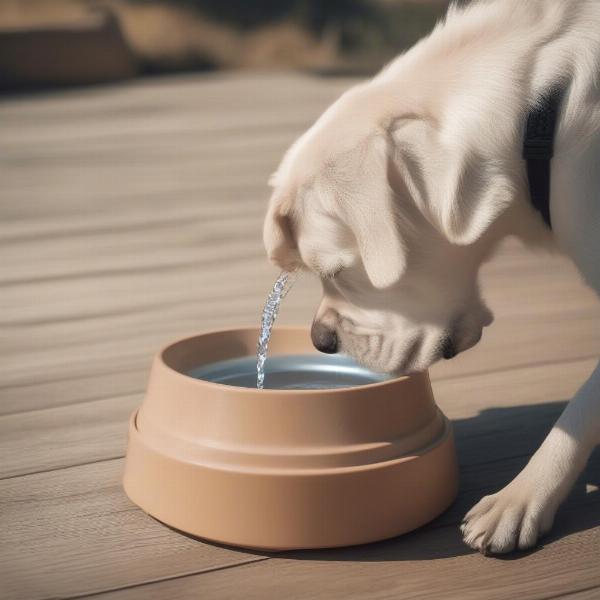 Dog drinking water