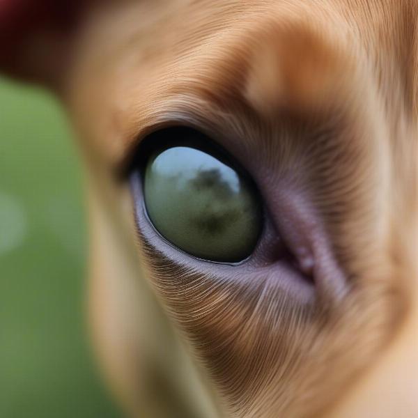 A dog's ear with a foreign object lodged inside.