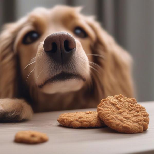 Dog Eating Anzac Biscuit