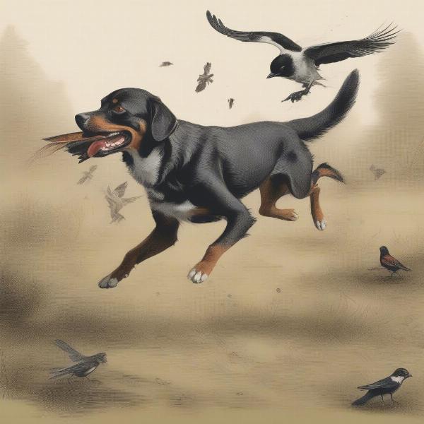 Dog Eating Bird - Prey Drive