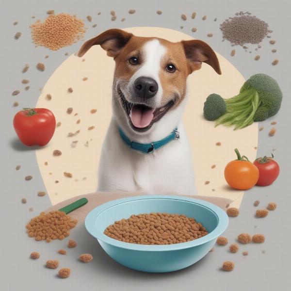 Dog eating high fibre food