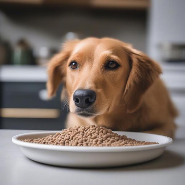 Dog Eating Lamb Meal Food