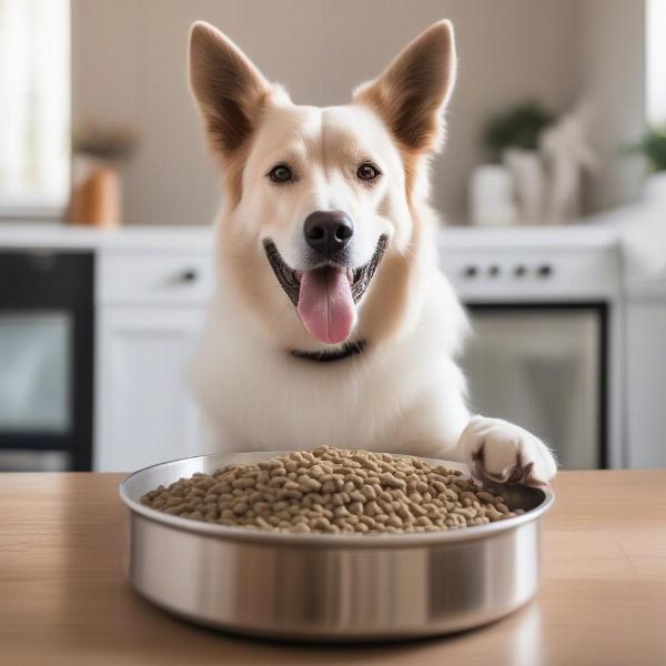 Dog Eating Limited Ingredient Food