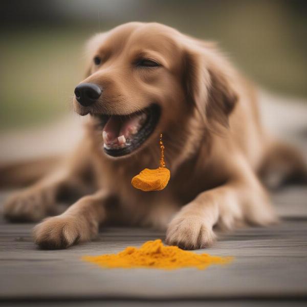 Dog Eating Turmeric Treat