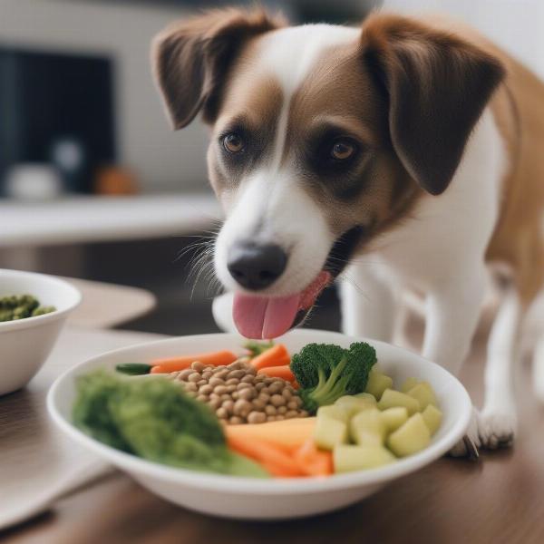 Dog Enjoying a Healthy Meal