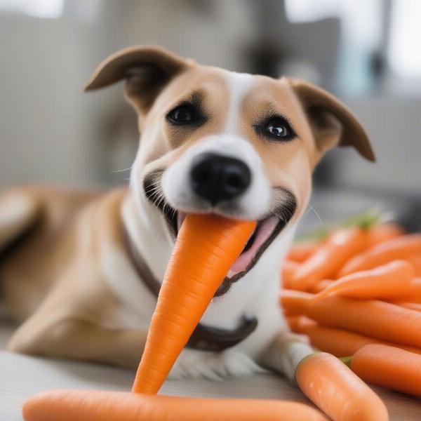 Dog Enjoying a Healthy Treat