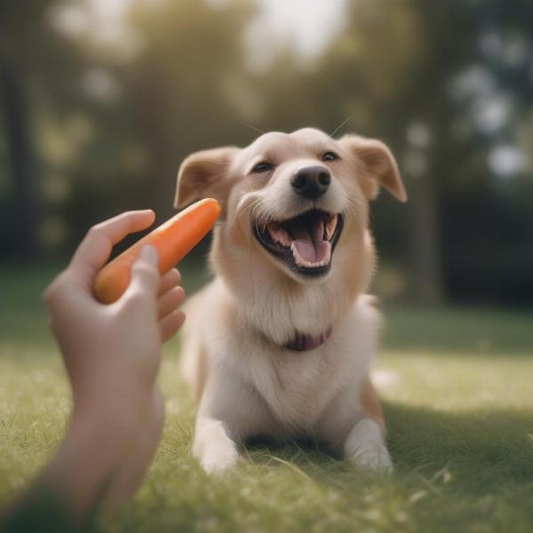 Dog Enjoying Healthy Treats