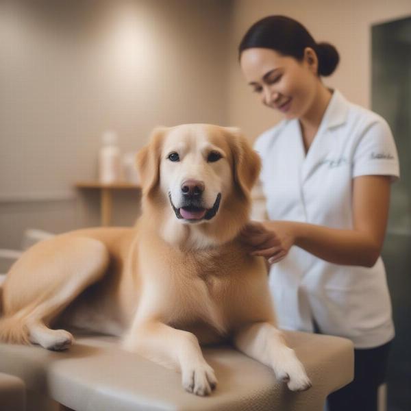 Dog Enjoying Spa Treatment