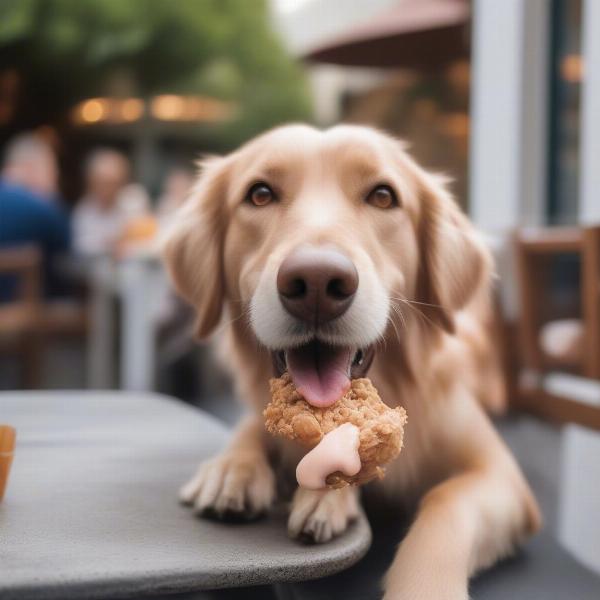 Dog Enjoying a Special Treat