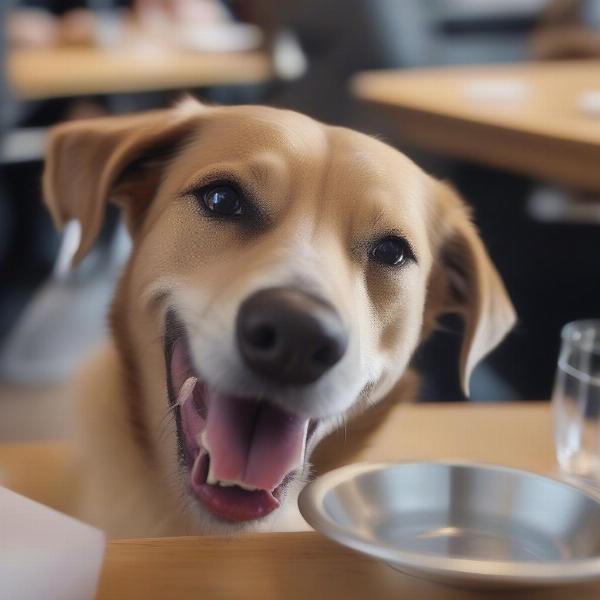 Dog enjoying treats at an Aviemore restaurant