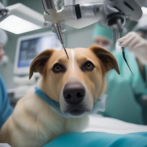 Dog Undergoing Eye Removal Surgery