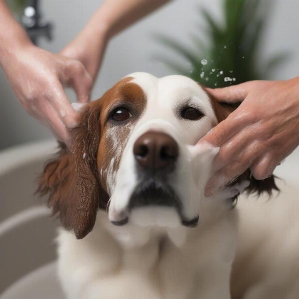 Gentle Cleansing with Dog Face Shampoo