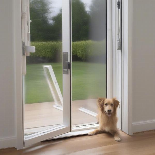 Dog Flap in French Doors