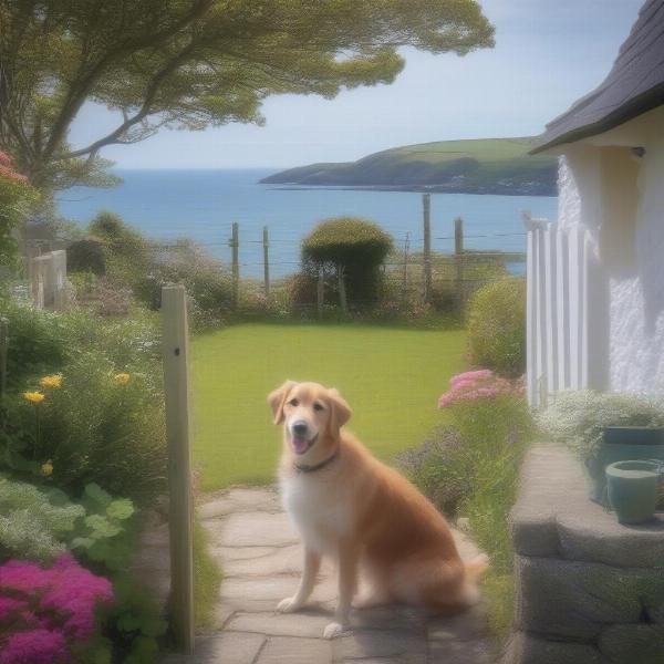 Dog-friendly cottage in Looe with a secure garden and coastal views