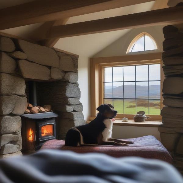 Dog-friendly cottage in Snowdonia with a fireplace and mountain views