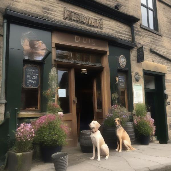 Dog-friendly pub exterior in Hebden Bridge