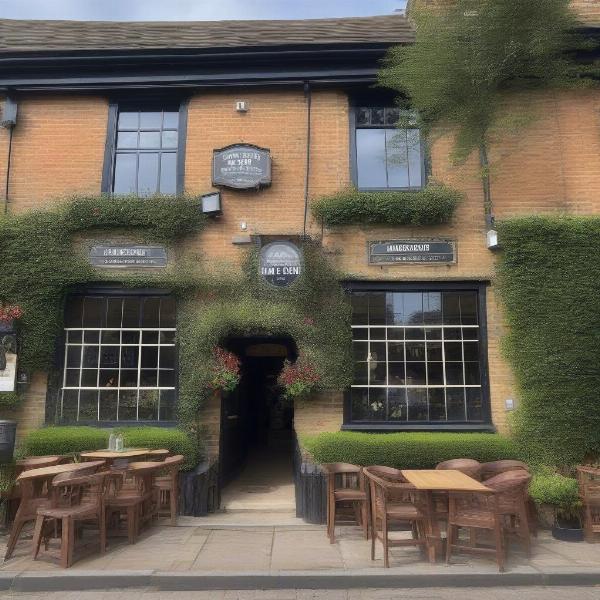 Dog-friendly pub in Maidstone with a welcoming exterior and a sign indicating dogs are allowed.