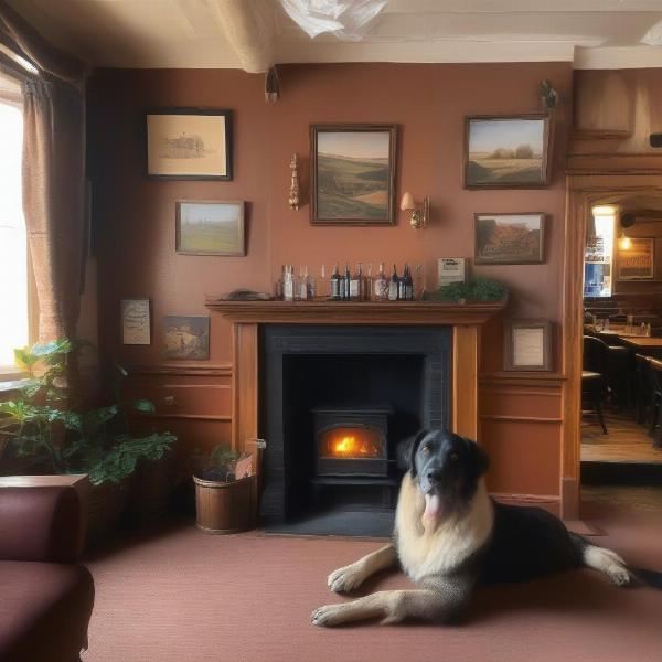 Cozy interior of a dog-friendly pub in Staffordshire