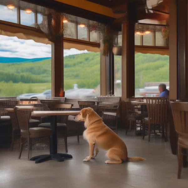 Dog-friendly restaurant patio in Stowe, Vermont