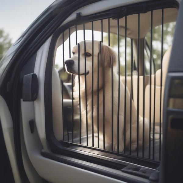 Dog gate preventing driver distraction