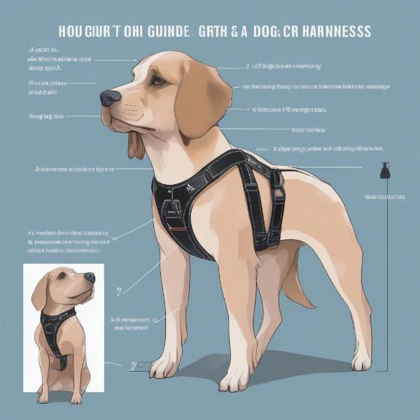 Dog harness dress fitting guide