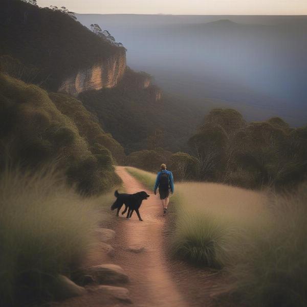 Dog hiking in the Blue Mountains, NSW