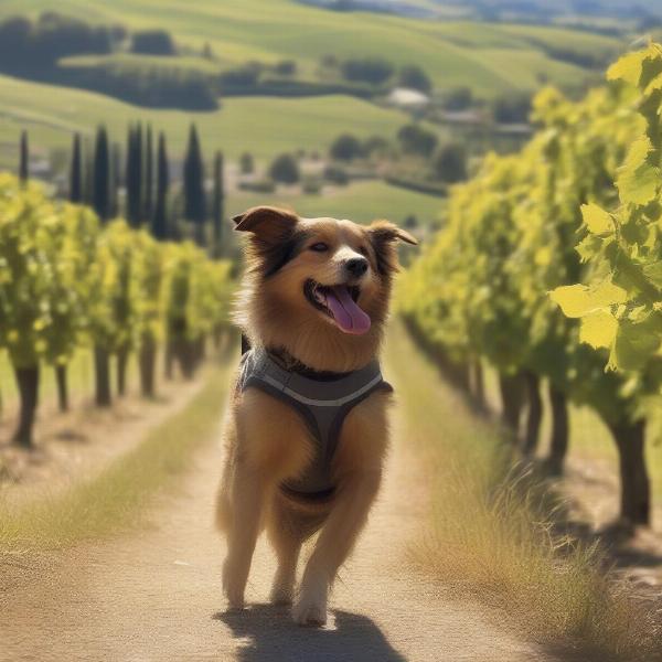 Dog hiking in Marlborough vineyards