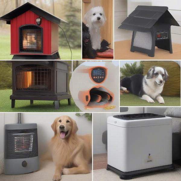 Different types of dog house heaters with safety features