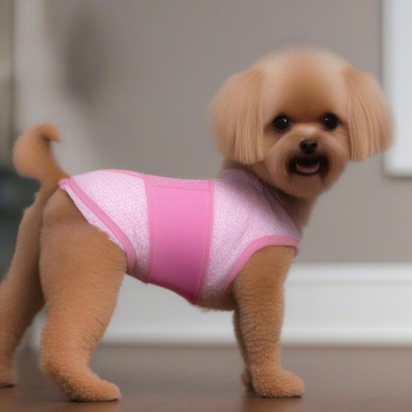 Dog wearing heat panties