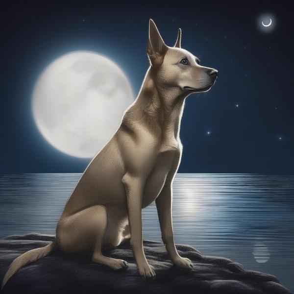 Dog in Moonlight