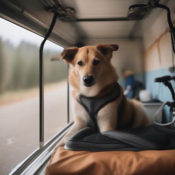 A Happy Dog Enjoying a Ride in a Trailer