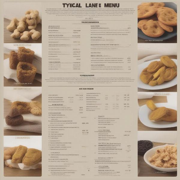 Example of a Dog Lane Cafe Menu