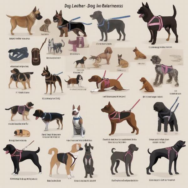 Different Types of Dog Leather Harnesses