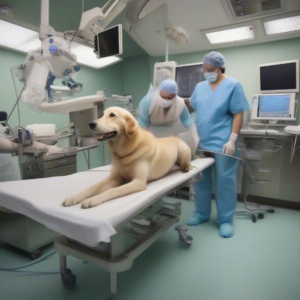 Dog Undergoing Leg Amputation Surgery