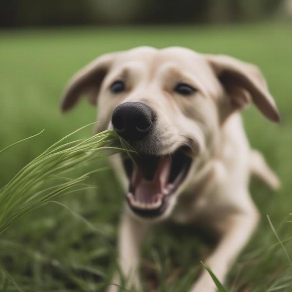 Dog Licking Grass - Potential Lungworm Risk