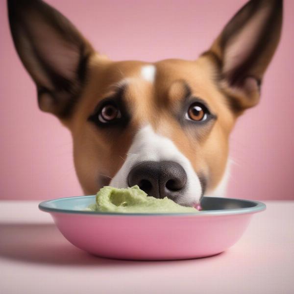 Dog Licking Smoothie Bowl