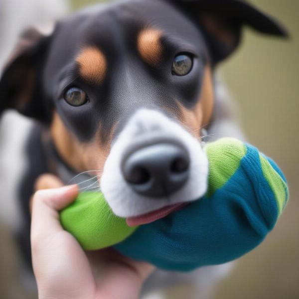 Dog Licking Socks Due to Scent