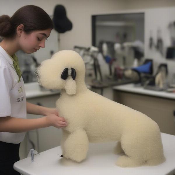 Dog mannequin for grooming practice