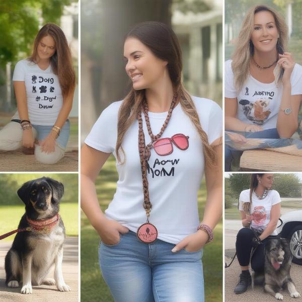 Accessorizing dog mom tee shirts