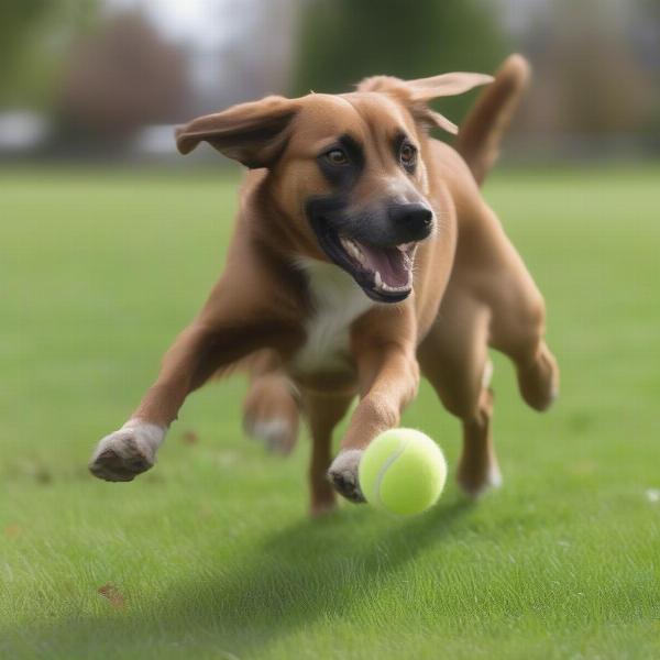 Dog Named Perry Playing Fetch