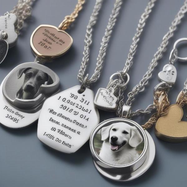 Personalized Dog Necklace Memorial Examples