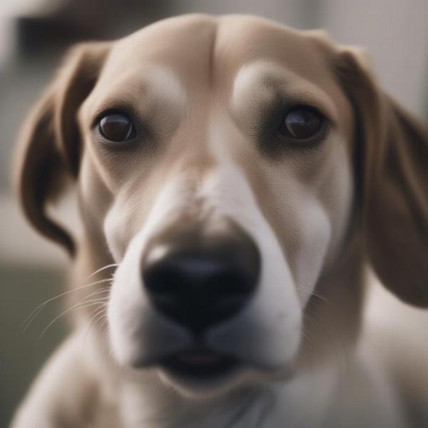 Close-up of a dog's overbite