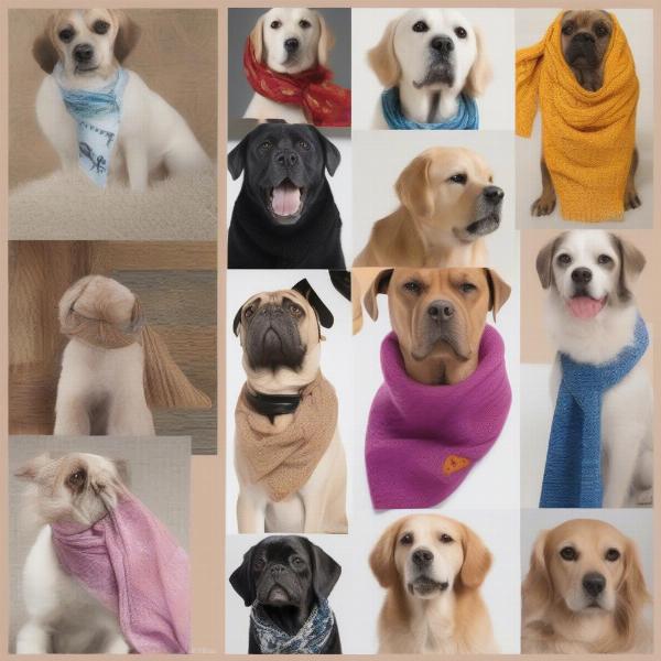 Various Dog Patterned Scarves